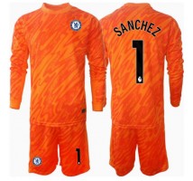 Chelsea Robert Sanchez #1 Bramkarskie Koszulka Podstawowa dzieci 2024-25 Długi Rękaw (+ krótkie spodenki)